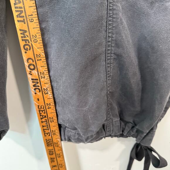 Abercrombie & Fitch Women’s High Rise Baggy Cargo Pant Grey Wide Leg Tie 4S 27 - Picture 6 of 8